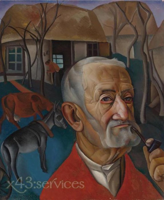 Boris Grigoriev - Mann mit einer Pfeife - Man with a Pipe